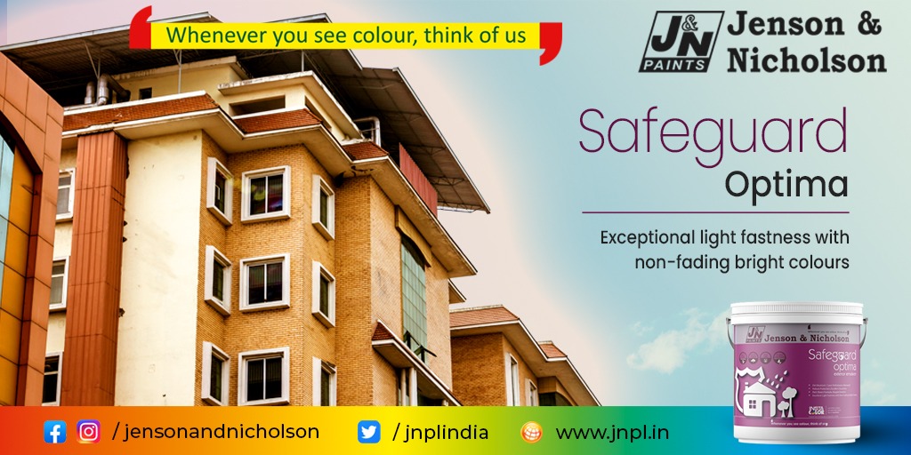 jnplindia's tweet photo. The Safeguard Optima anti-dust exterior emulsion is a paint that is formulated with special types of co-polymers and silicon chemistry.

This provides a rich sheen finish and long-lasting dirt-free exterior walls with all seasons protection.
 
#PerkOfPaints #JNPL https://t.co/Od4IYnLMhQ