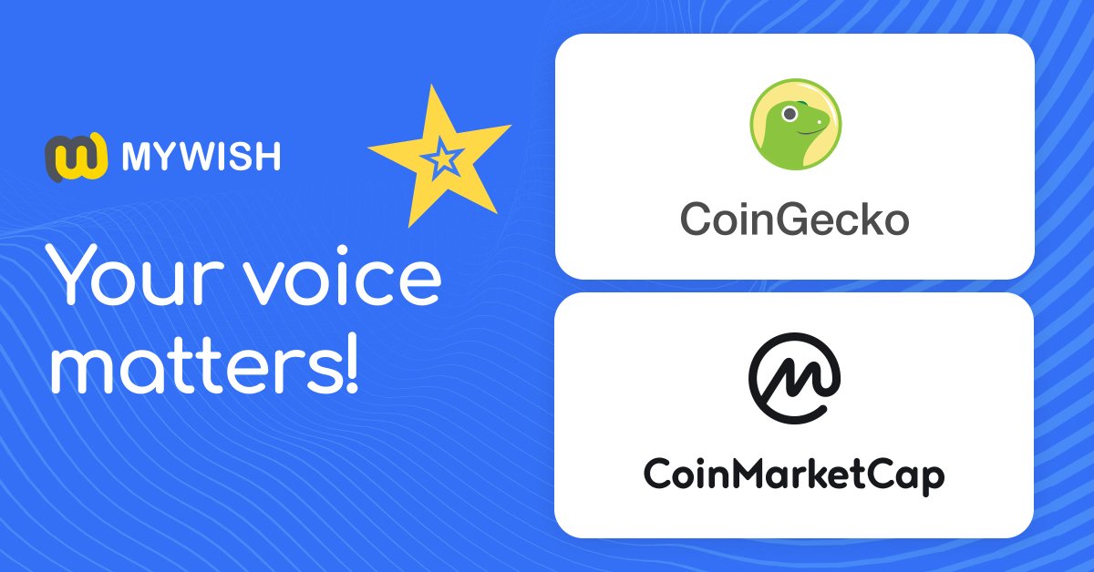Let's make Wednesday - a Vote for WISH day!

Your voice matters! Give⭐️ to the WISH token at coingecko.com/en/coins/mywish
coinmarketcap.com/currencies/myw…