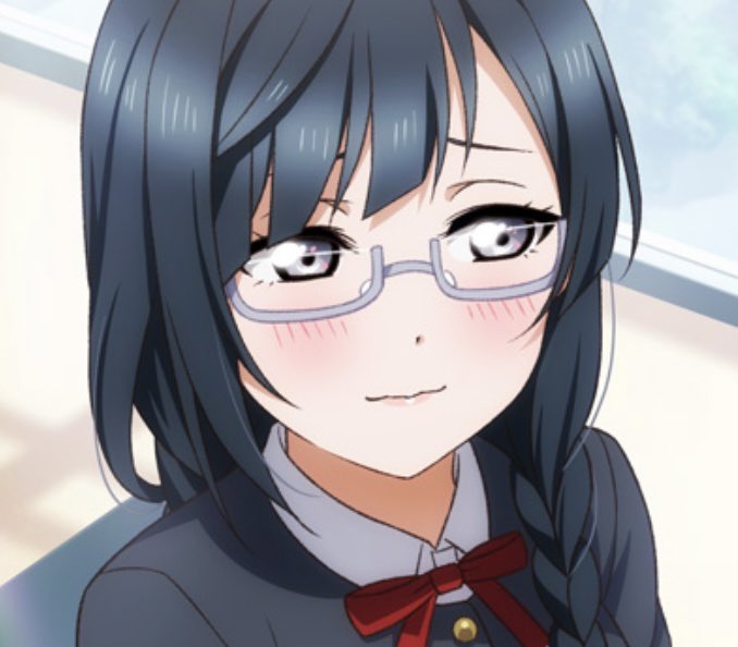 yuuki setsuna (love live!) 1girl glasses braid solo school uniform semi-rimless eyewear black hair  illustration images