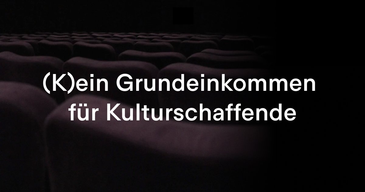 Die Unterstützungsleistungen für Künstler*innen sind kein #bedingungsloses #Grundeinkommen, sie sind eine Existenzsicherung. <a href="/jeannsch/">Jeannie Schneider</a> berichtet im AAKU wie die Unterstützungspolitik während #Corona zweifelhafte Werthaltungen widerspiegelt. aaku.ch/magazin-detail…

<a href="/CommunityTing/">Ting Community</a>