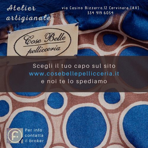#CONOSCIAMOGLIASSOCIATIFELIX
Cose Belle Pellicceria - Atelier artigianale produzione e lavorazione manutenzione pellicce.
L’azienda realizza e vende capi e accessori di pelliccia su misura,
anche ecologica; inoltre commercializza accessori in pelle… cosebellepellicceria.it
