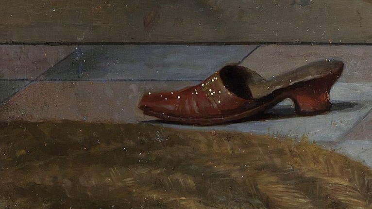 Metsu leaves us another clue to suggest that the letter is from a lover by including an abandoned shoe in the painting, a symbol which often had erotic connotations.