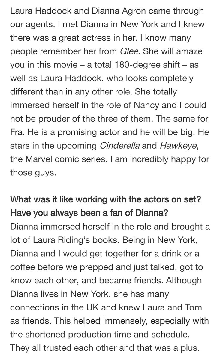 New still of Dianna as Laura Riding in #TheLaureate. The movie is set to premiere during the second semester of 2021. According to <a href="/willn10/">William Nunez</a>, Dianna will amaze us in the movie. 
vingtseptmagazine.com/post/william-n…