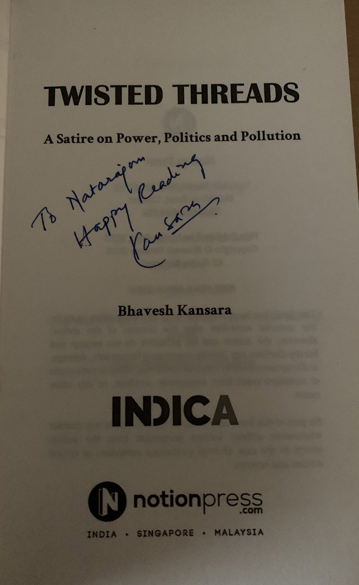 NTanjore's tweet photo. #twistedthreads #Kansaratva Finally  managed to get the book autographed by kansarabhai today at Chennai! Covid delayed it by almost 15 months! https://t.co/k7C8supKEN