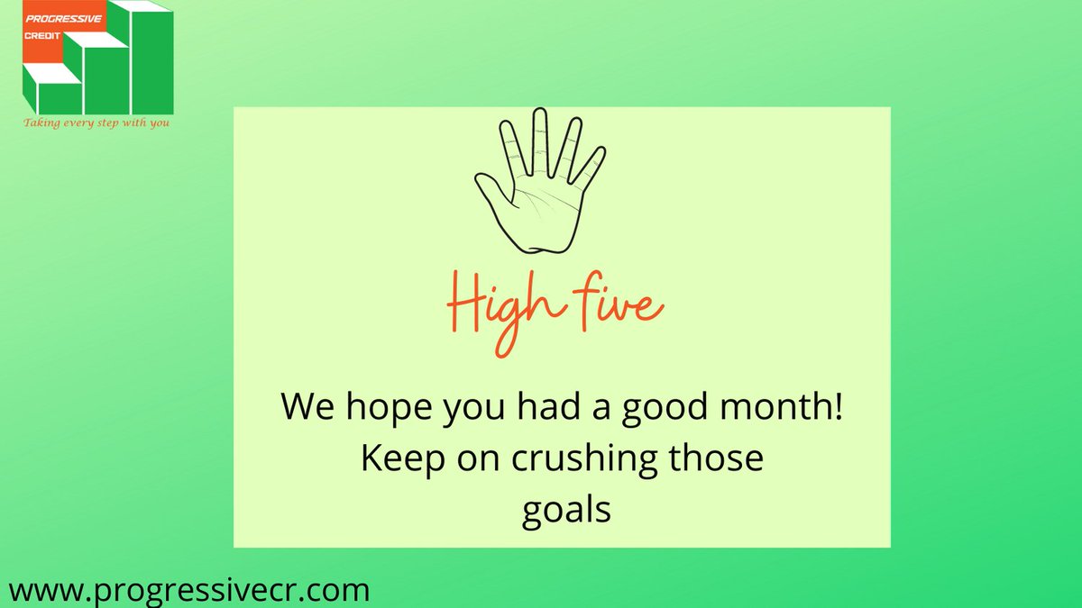 progressivecrke's tweet photo. It being the end of the month. We hope that you were able to crush your March goals.We wish you good credit and financial freedom for the coming month and the others to come!
#endmonth
#quickandflexible
#takingeverystepwithyou https://t.co/t0WqQmfG4B