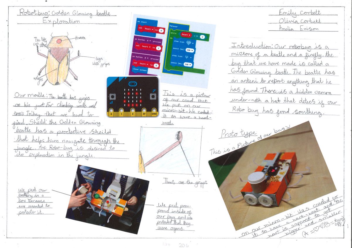 Kings_Partners's tweet photo. Fantastic entries from the Canterbury Primary Science Partnership Schools to our RoboBug design competition - inspired by nature &amp; future technologies. Love this one from Sheldwich Primary School... #CPSP #PrimaryScience #partnerships https://t.co/b50z9XqsTA