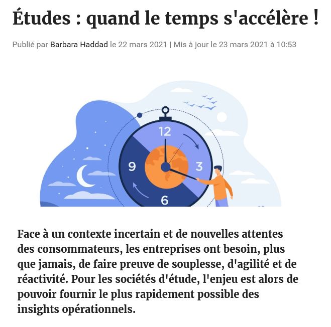 opinionway's tweet photo. [ REVUE DE PRESSE ] Retour sur les enjeux des études en temps réel avec nos experts @FMicheau et @plemagueresse dans l'article de @BarbHADDAD pour @Emarketing_fr 👉 https://t.co/3THNT5HfyD https://t.co/424YUJBAy7