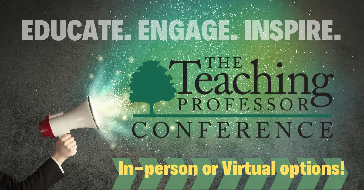 teachprof's tweet image. Amid the clatter and clutter of an academic year, it’s easy to lose sight of why you do what you do. It’s good to be reminded that you’re impacting lives in the best way possible. Join us virtually or in-person for the #TeachingProfessorConference #TPC21. ow.ly/z5Y050Edl43