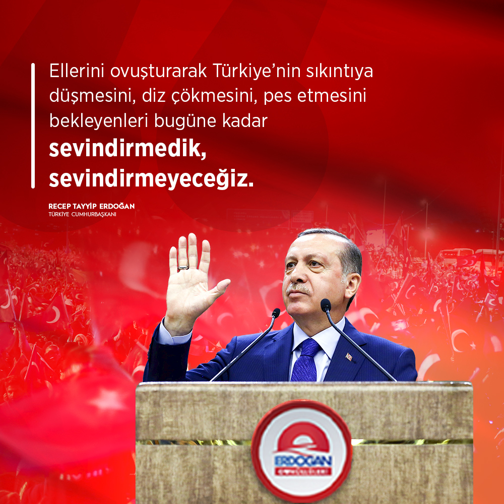 RTEgnulluleri's tweet photo. Ellerini ovuşturarak Türkiye’nin sıkıntıya düşmesini,diz çökmesini, pes etmesini bekleyenleri bugüne kadar sevindirmedik, sevindirmeyeceğiz https://t.co/fVYcZ1hfPN