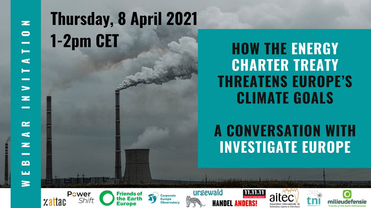 CeOlivet's tweet photo. In February, journalists (inc. @nico_schmidt &amp; @LeilaMinanO) published shocking numbers showing the #EnergyCharterTreaty is a threat to Europe’s climate policies.

Join our webinar with @investigate_eu to hear about what they uncovered.

Register 👉🏼 https://t.co/cMhQlE4XNQ https://t.co/fAWAdlPXk3