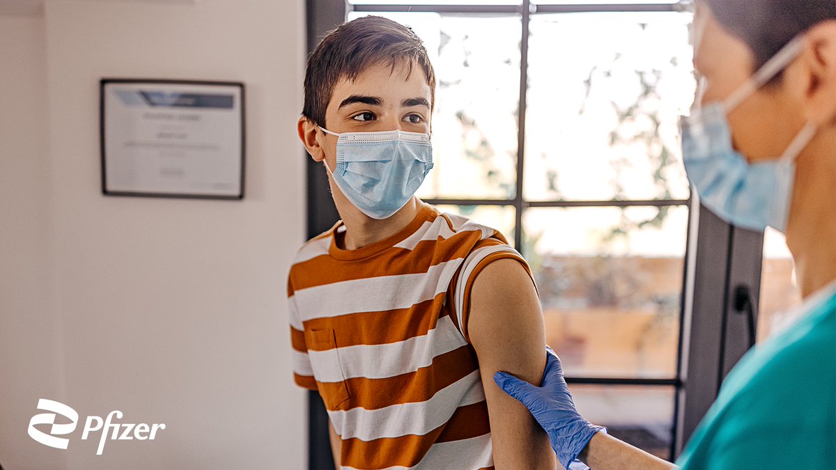 pfizer's tweet photo. Topline data from 2,260 adolescents demonstrated high antibody responses and 100% efficacy against #COVID19, and that the vaccine was well-tolerated. https://t.co/UsTd4d0mtg https://t.co/hodMDoNBeX