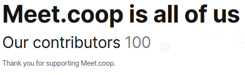 MeetdotCoop's tweet photo. 🥰We did it! Together we reached 💯 https://t.co/EDvOmSQuSq members through @opencollect 🥳

thanks to @bump_hq for being #100!

♥️ to all who make #meetcoop https://t.co/pz76pS0kVH