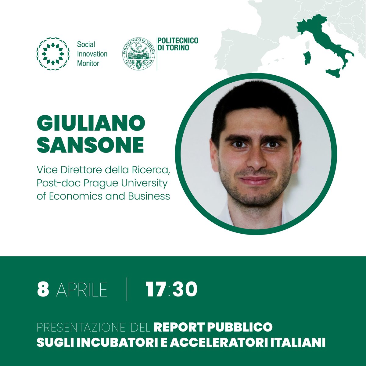 Ci siamo quasi! Giovedì 8 aprile alle 17:30 saremo online con il #Report sugli #incubatori in #Italia. A presentare la ricerca: <a href="/Paolo_Landoni/">Paolo Landoni</a>, <a href="/Fabercore/">Fabrizio Core</a>  <a href="/giulianosansone/">Giuliano Sansone, Ph.D.</a>. Apre l'evento il Rettore del <a href="/PoliTOnews/">Politecnico di Torino</a> Prof. Guido Saracco. Iscriviti qui: eventbrite.it/e/biglietti-pr…