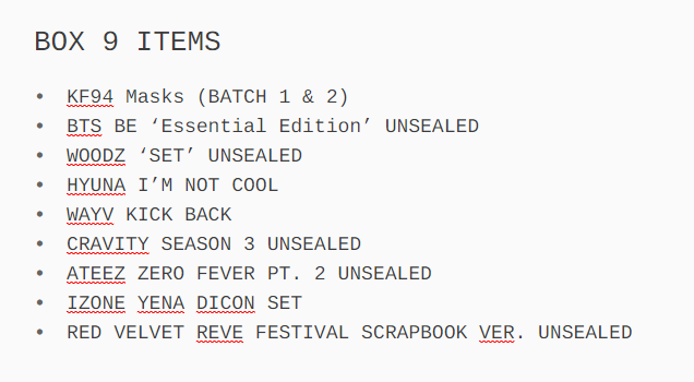 heartocart's tweet photo. List of items! https://t.co/wN3cgMzr3u