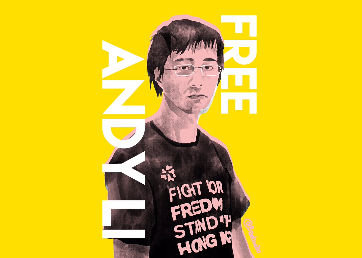 badiucao's tweet photo. Art for support HongKong activist #AndyLi 

A Mystery lawyer appears in court for Hong Kong activist Andy Li, but family still don’t know where he is rt supporting HK activist #AndyLi 
from @hkfp 

https://t.co/SbdeE0iTiZ https://t.co/2d9gW2GVNd