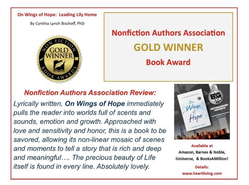 Grateful! On Wings of Hope was honored with a GOLD WINNER AWARD by Nonfiction Book Awards, via  Nonfiction Authors Association! amzn.to/2YOgf8T  #author #indieauthor #WritingCommunity #writerslift #Writer #AwardWinning #memoir #nonfiction #BookBoost #award #book