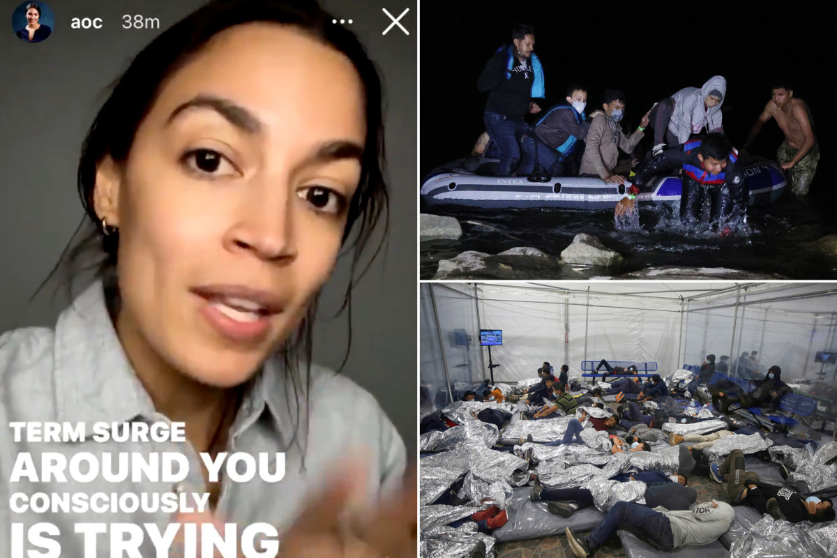 nypost's tweet photo. AOC says calling border crisis a 'surge' pushes white supremacy https://t.co/FfhW54MIU4 https://t.co/YMaRlGs7oc