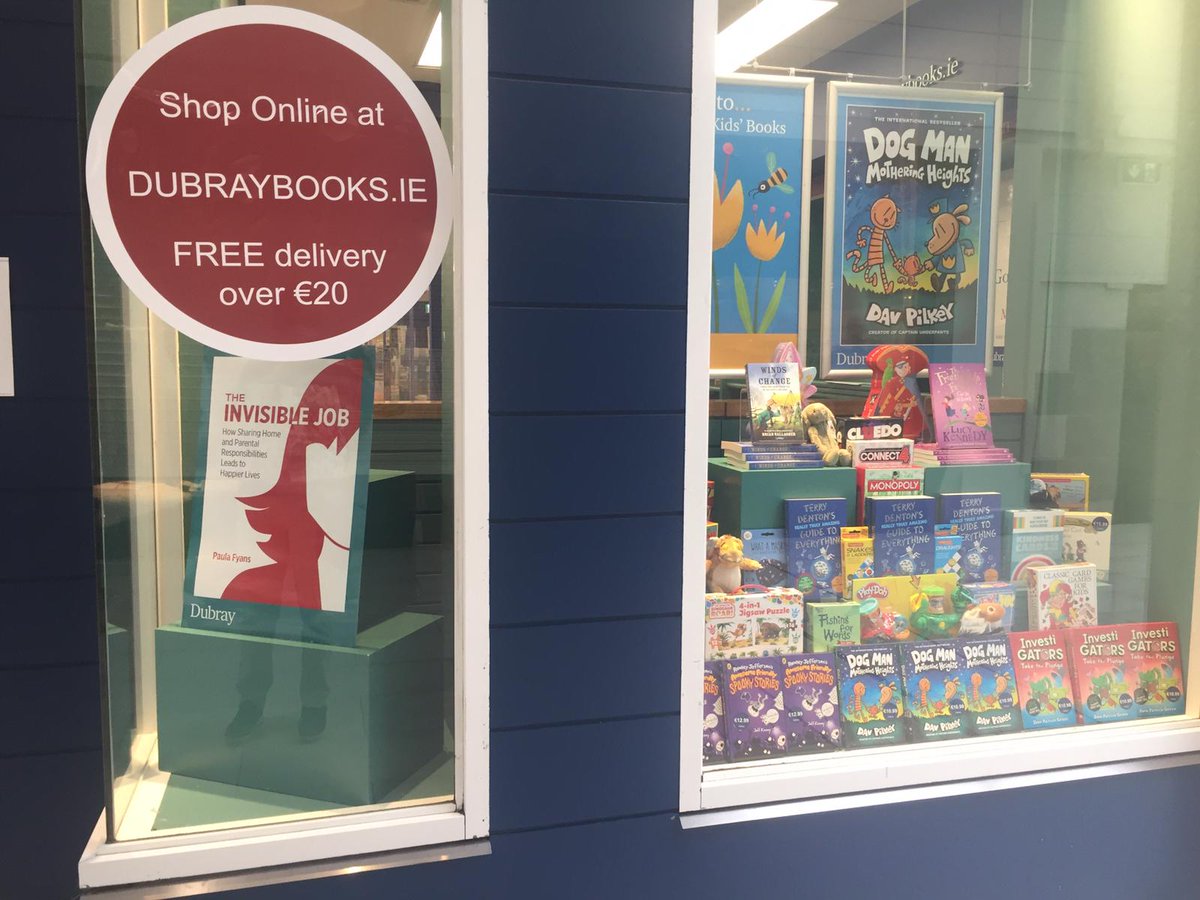OrpenPress's tweet photo. Lovely to see the #invisiblejob by Paula Fyans on the window of @DubrayBooks rathmines @InvisibleJob #newbook #feminism #GenderEquity #genderequality #parenting https://t.co/87ig5hEF6L
