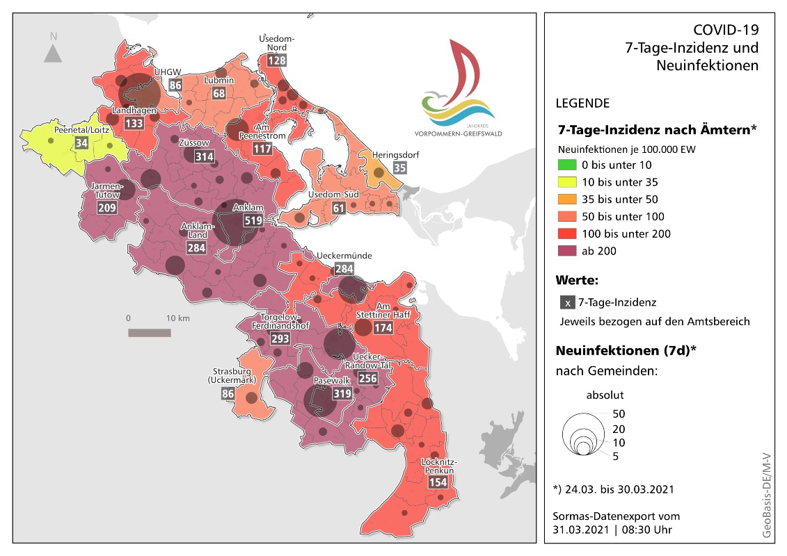 KreisVG's tweet photo. Heute gibt es wieder ein #CoronaUpdate
▶️Karte der 7-Tage-Inzidenz und der Neuinfektionen nach Ämtern
▶️Karte der 7-d-Inzidenz und der Neuinfektionen nach Ämtern mit Darstellung der Mutationen
▶️Karte mit Fallstatistik zum Infektionsgeschehen und aktive Fälle(Ämter und Gemeinden) https://t.co/yd5rFOzJfa