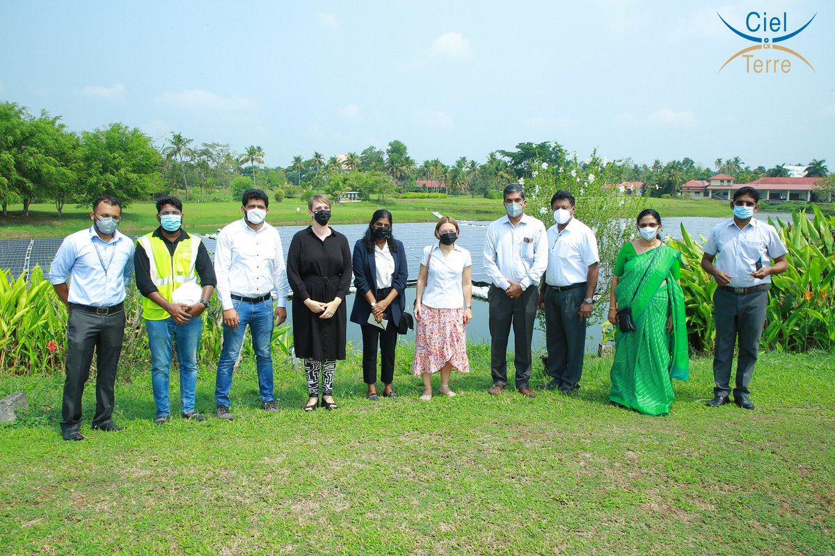 CTSPIndia's tweet photo. Ciel &amp; Terre India is happy to have hosted The Consul General of France in Puducherry and Chennai-Lise Talbot Barre; Director of Alliance française-Eva Martin; Economic and Political Affairs Officer of the French Consulate-Apinayaa Uthayakumar at the Floating solar farm in CIAL. https://t.co/nIfSzbWwEG