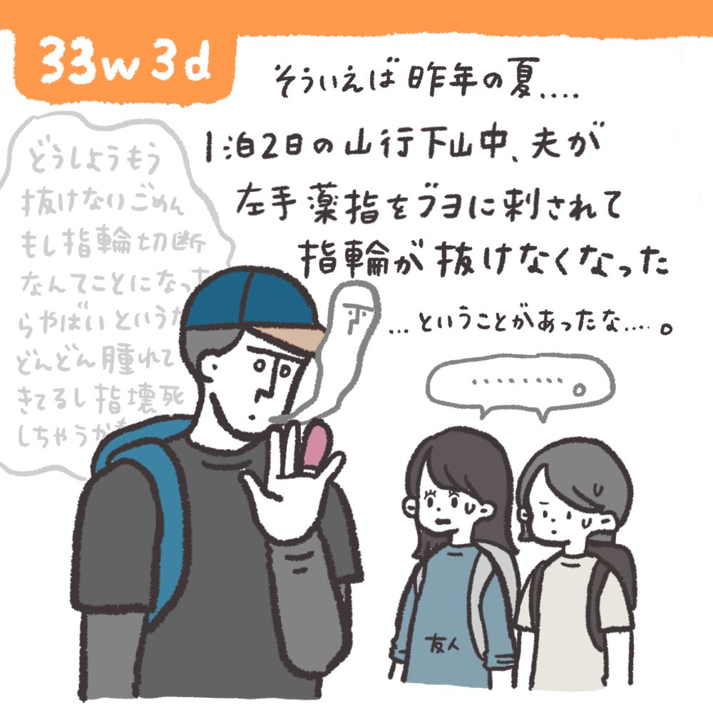 結婚指輪、しばらくおやすみ
去年の夏は夫の結婚指輪抜けない事件があったな… 