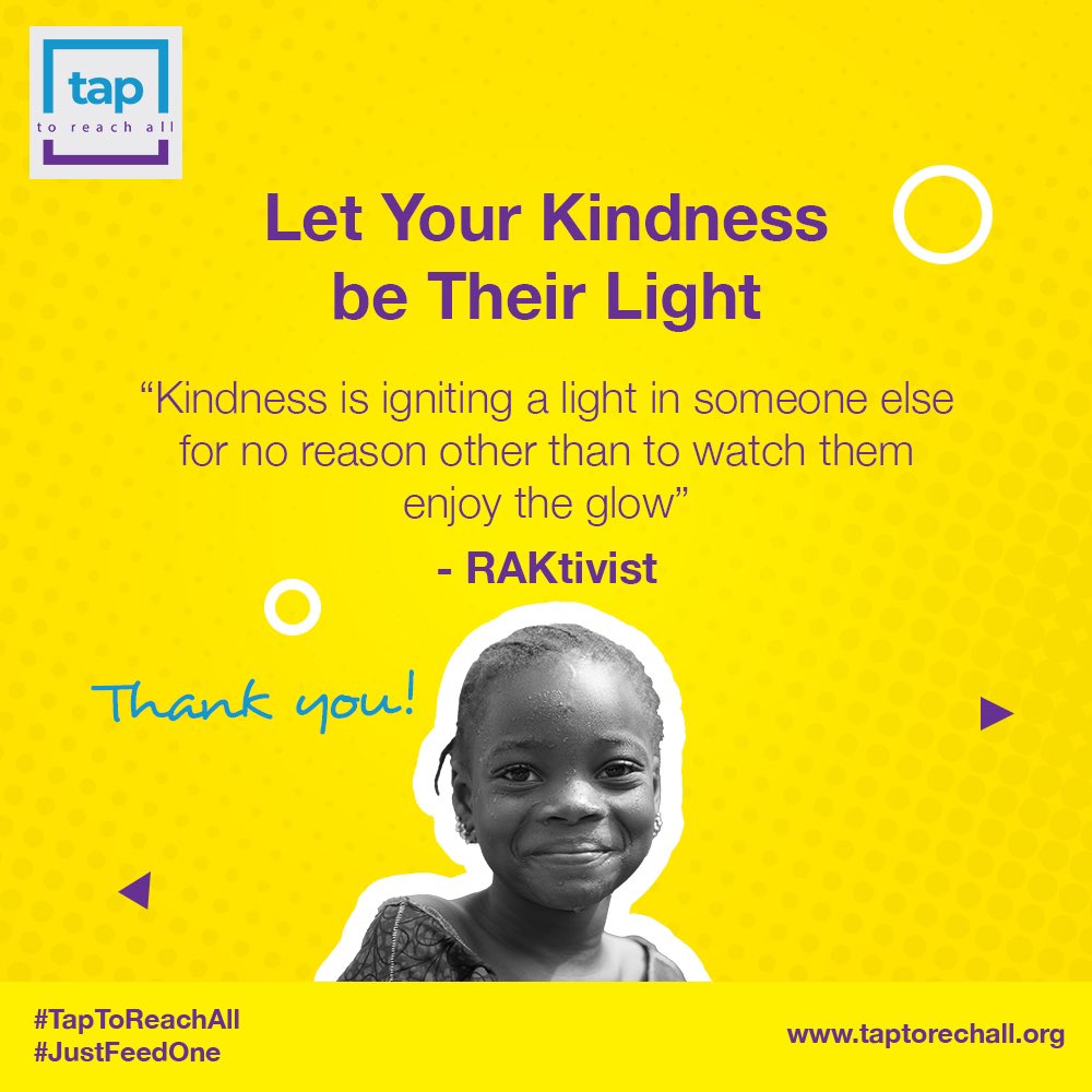 Your Kindness =💡 
Join us in lighting up the world 🌎

Visit taptoreachall.org/donate 

#Goal2 #ZeroHunger
#taptoreachall
#sustainabledevelopmentgoals #communitydevelopment  #stophunger  #childhunger #agenda2030
#nutrution  #foodsecurity #sdgs #sustainability