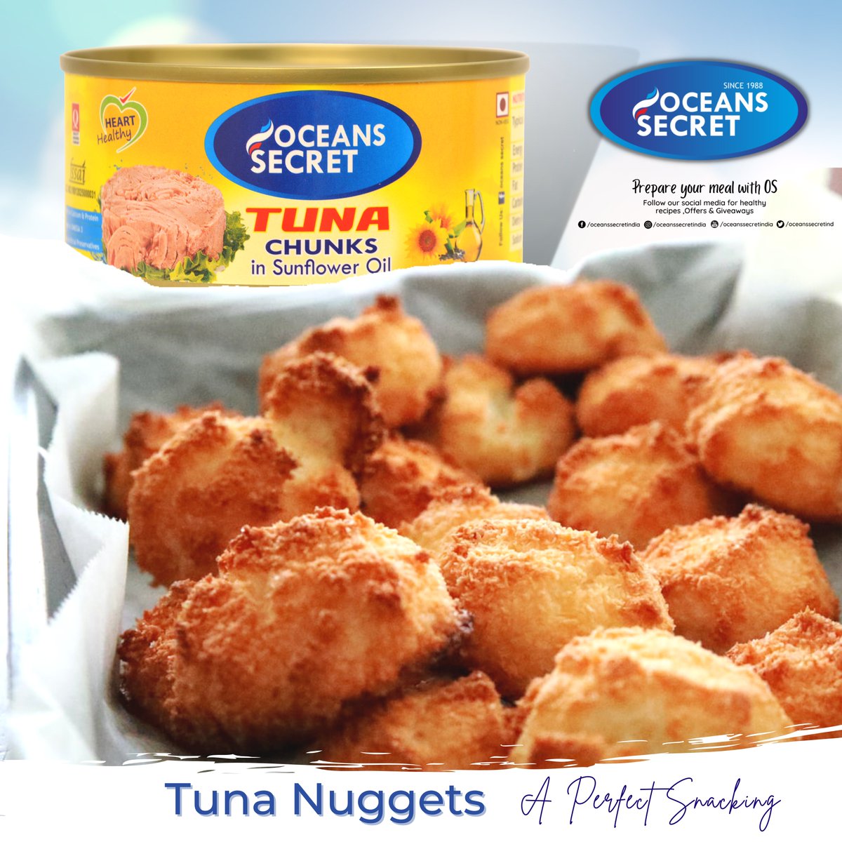 OceanssecretInd's tweet photo. Tuna Nuggets :: A Perfect Snacking
#foodie #tunachunks #tunatuesday #Trending https://t.co/XxHjkLpvJ9