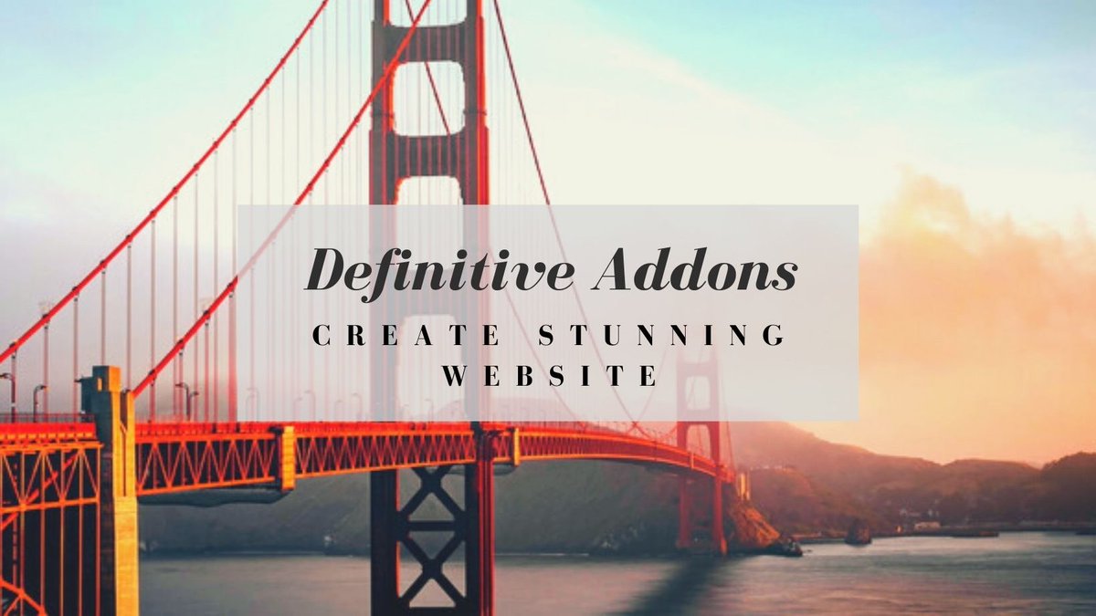 DefinitiveAddon's tweet image. wordpress.org/plugins/defini…
Enhance Your Website Look with Definitive Addons
This plugin adds 29 premium quality elements that are crafted with detail attention to provide you an ultimate experience.