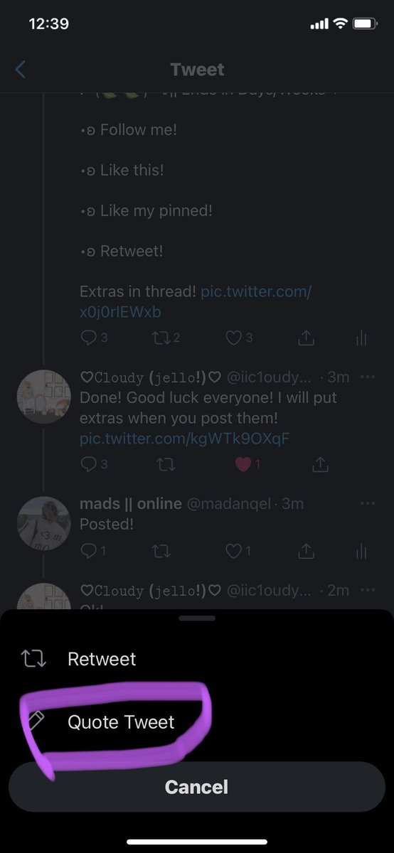 madanqel's tweet photo. @iic1oudydxze_xo Hahah it’s ok! When You press the retweet button this comes up and then you press quote tweet!! https://t.co/awojv4xeNg