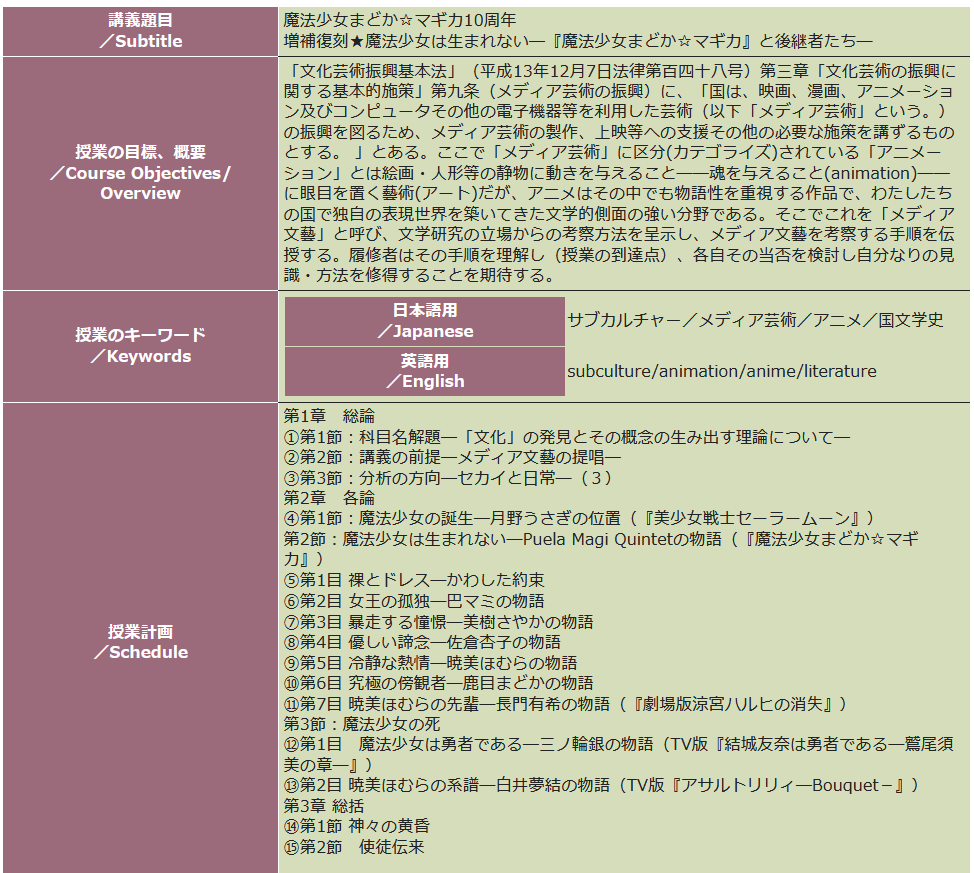 予習内容が重すぎる 東京大学に 魔法少女まどか マギカ10周年 という講義が開かれることに興味津々な皆様 Togetter
