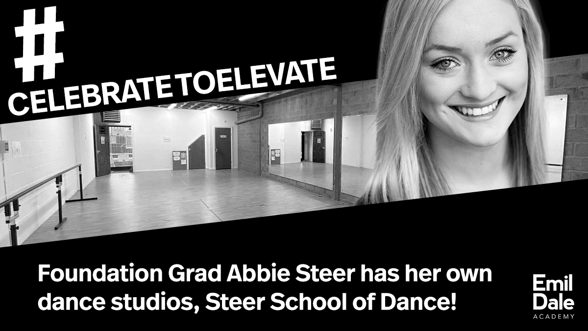 EmilDaleAcademy's tweet photo. #CelebratetoElevate: Emil Dale Academy Foundation Grad @abbiesteer has dance studios, and throughout lockdown has lifted the spirits of many with her classes 🙌 

#aboveandbeyond @SteerDance https://t.co/3FsVBqeV4u