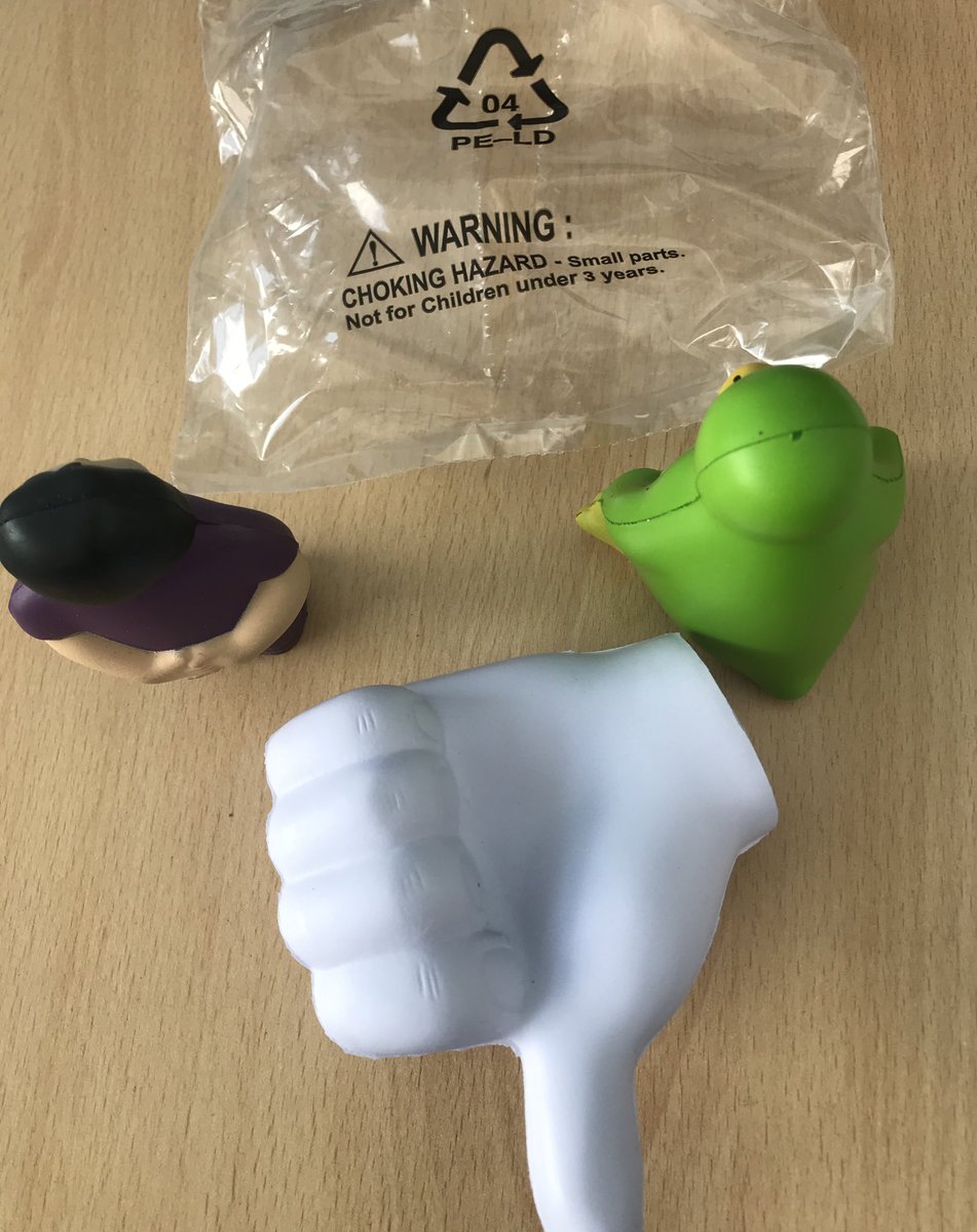 Stress balls make me so cross #pointlessplastic
Please can NHS suppliers stop sending them out as freebies they are pointless polluters. I won’t name and shame but here are 3 nasties
#plastictat