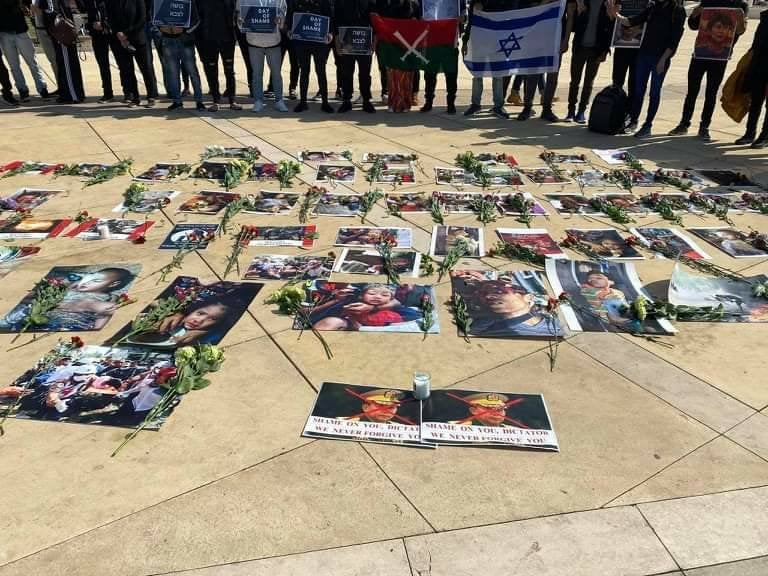 Myanmar_Now_Eng's tweet photo. Myanmar people in Israel protested in front of the Russian and Myanmar embassies today (Mar 31), in Tel Aviv, calling for the end to military dictatorship. #WhatsHapppeningInMyanmar https://t.co/CA2aDwyS8F