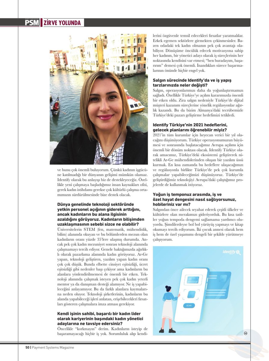Identify24TR's tweet photo. #Identify Kurucu Ortağı @neslihan_orta, @PSMMAGcom Dergisi'nden Tulin Cakmak ile Zirve Yolu'nda ona heyecan veren adımları, #teknoloji sektöründe #kadın olmanın avantajlarını, Identify'ın #gelecek hedeflerini anlattı. Röportajın detaylarını aşağıdan okuyabilirsiniz.
#girişim https://t.co/L57MylDFUK