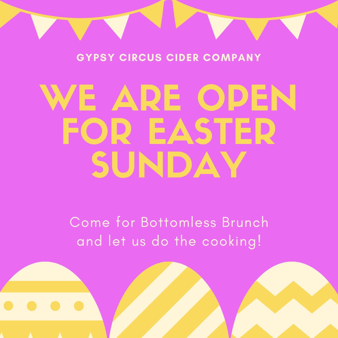 HOP on over here Easter Sunday for Bottomless Brunch - $20 for unlimited Knoxmosas and one brunch item! We've got plenty of outdoor space for kids to run around and leave the clean up to us! #kingsporttn #gypsycircuscider #tricitiestn #johnsoncitytn