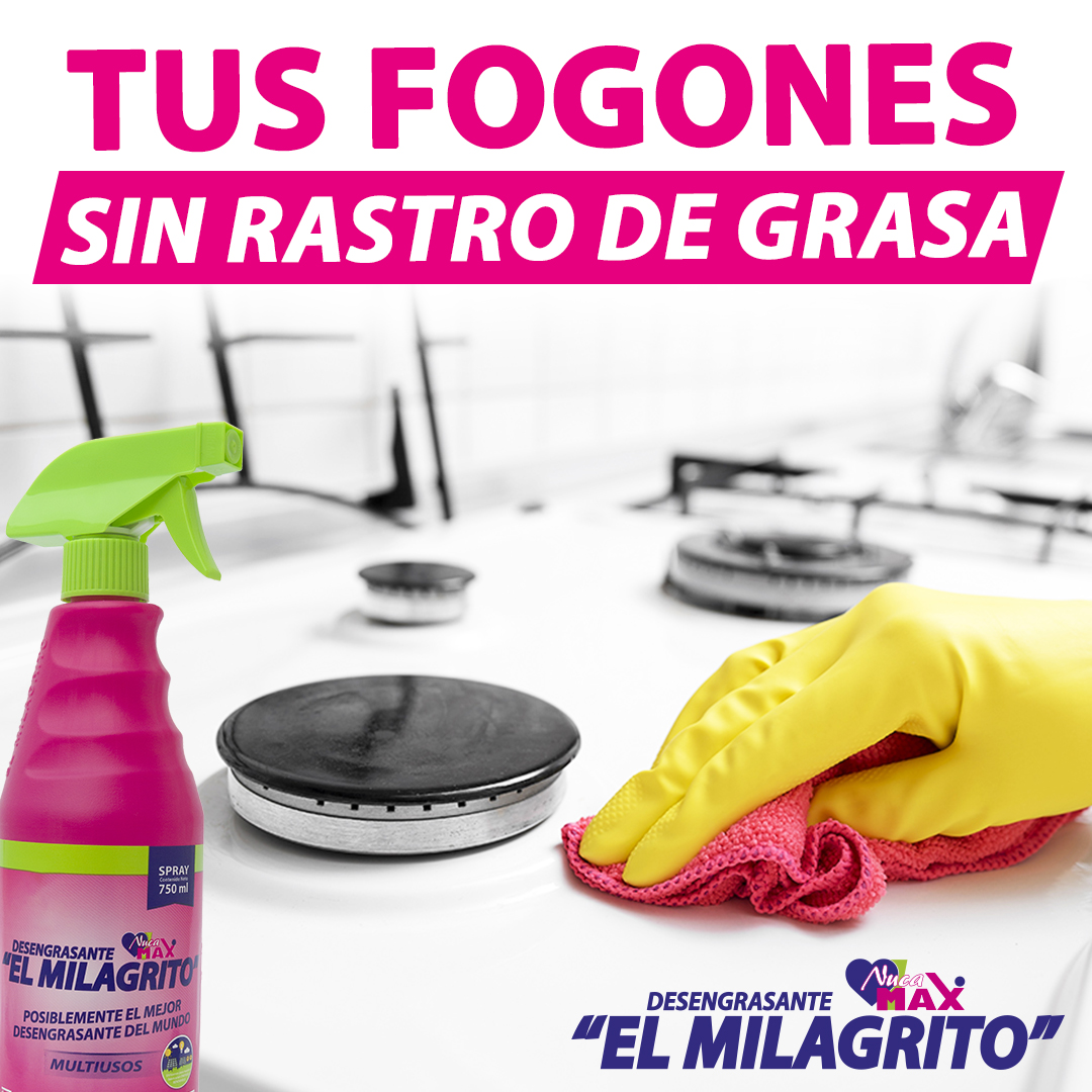 El Milagrito on X: Con El Milagrito limpiar los fogones será pan comido.  Nuestro desengrasante actúa ablandando, levantando y disolviendo la grasa y  la suciedad con el mínimo esfuerzo.  #elmilagrito  #desengrasanteelmilagrito #