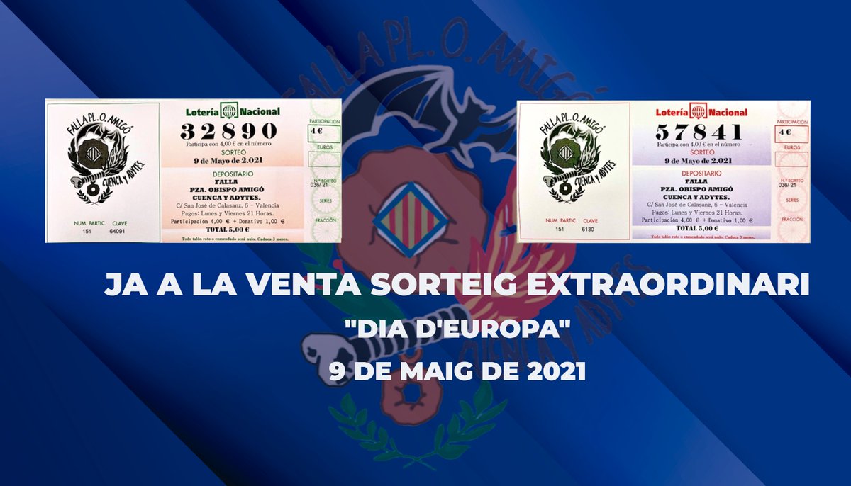 Des de la delegació de loteria s'han preparat paperetes per al Sorteig Extraordinari Dia d'Europa. Si vols fer-te amb una només has d'entrar en el link.  servicios.lototienda.com/Web_2_0/loteri…