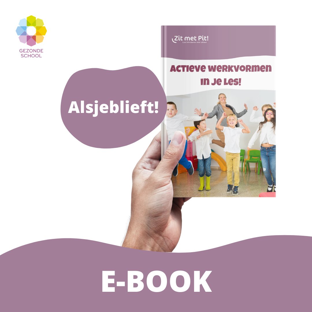 Ben jij erbij op het online congres van Gezonde School vandaag? Download het E-book 'Actieve werkvormen in je les!' in onze stand.
.
Ben je er niet bij? Ga dan naar zitmetpit.nl/aanbieding-voo… lees alles over deze aanbieding en download het E-book!
#zitmetpit #gezondeschool #wieblie