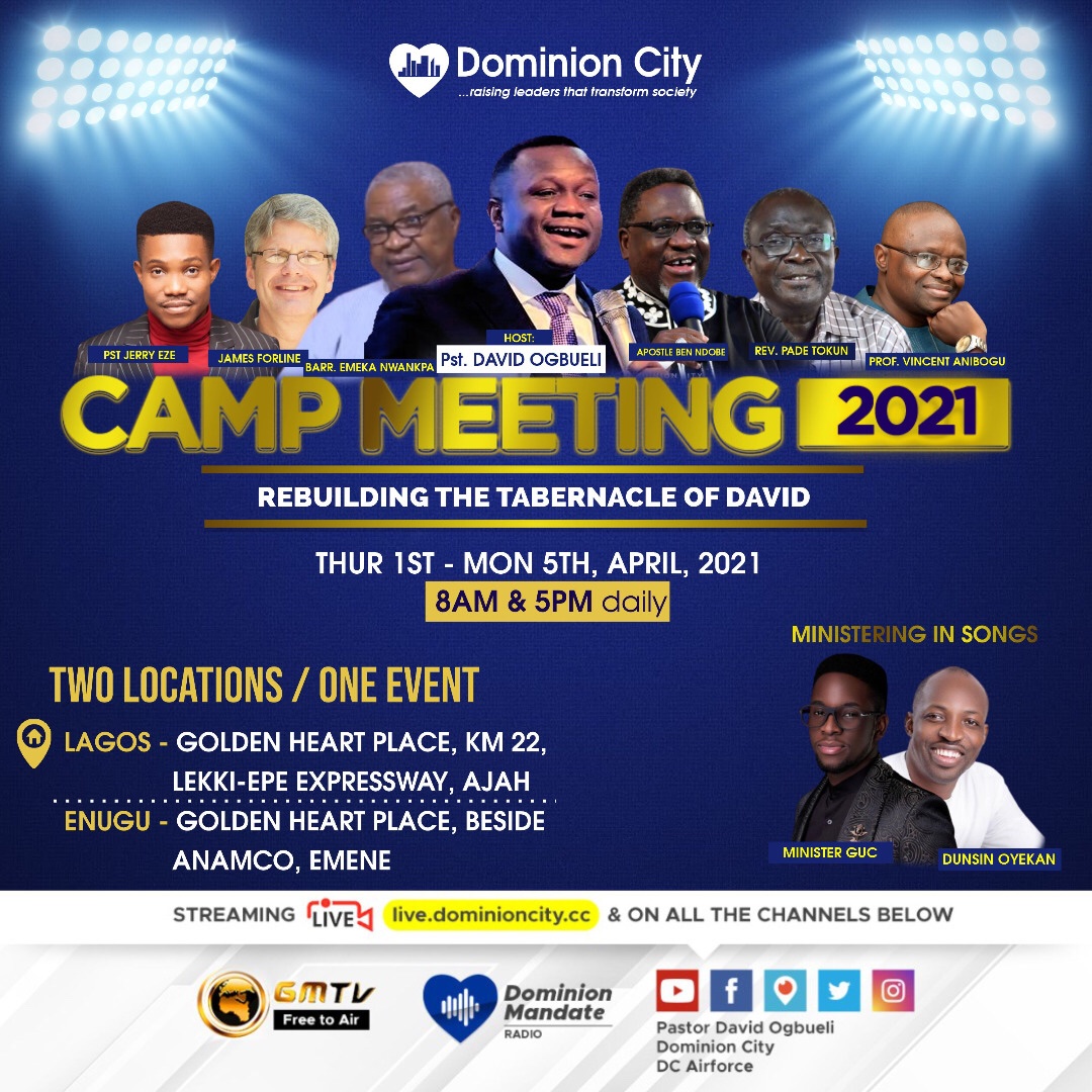 pkenodogwu's tweet photo. 🕺🏻It’s less than 24hrs to Dominion City #CampMeeting2021. If you have not registered for this #CampMeeting2021 , do so now now now. Make plans to be physically present.

#CampMeeting2021 https://t.co/4qmQG72ExQ