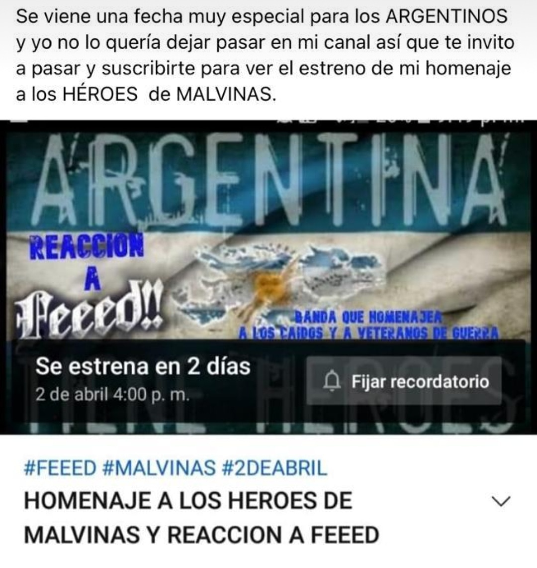 Feeed_Fanas's tweet photo. https://t.co/LYKJ1g3PBl. 

Los esperamos!!!

#Feeed
#Malvinas https://t.co/TFfbREouxr