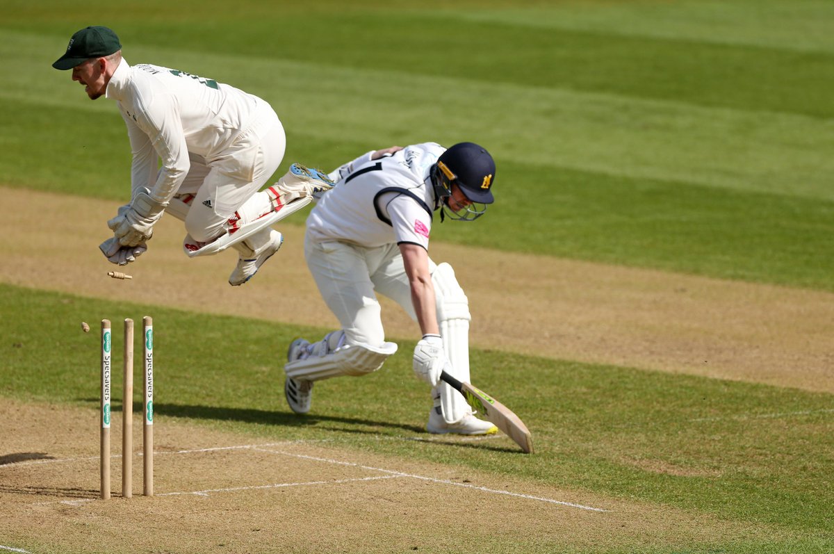 All action here @Edgbaston Day Two of the @WarwickshireCCC v @TrentBridge friendly. @adamhose21 @TomMoores23