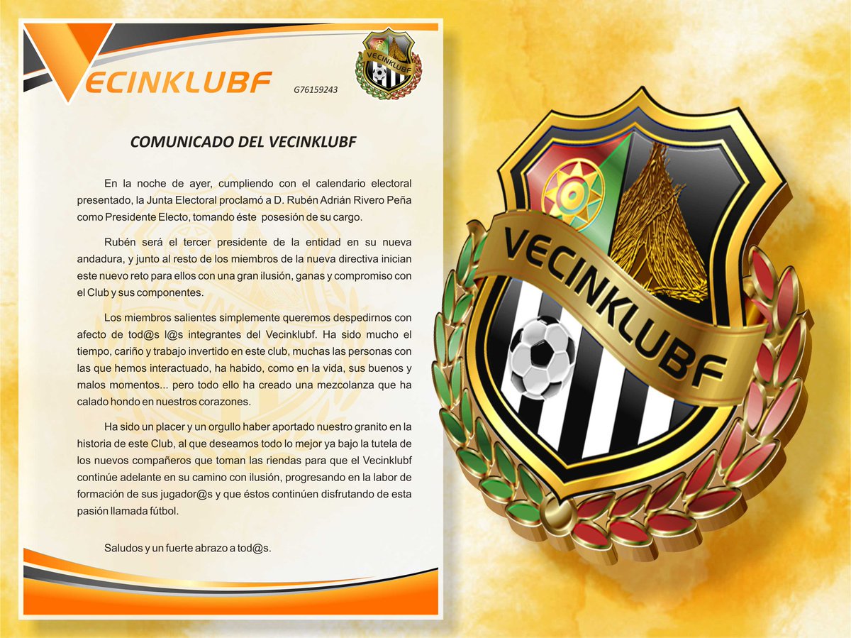 En la noche de ayer la Junta Electoral proclamó a D. Rubén Adrián Rivero Peña como Presidente Electo, tomando éste posesión de su cargo al frente del Club.