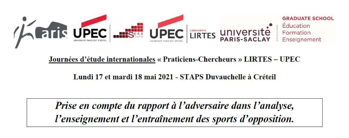 Texte de cadrage : aris-intervention-sport.org/wp-content/upl…
Programme : aris-intervention-sport.org/wp-content/upl…
Inscription : forms.gle/n4on1Qr6odSXTR…
Paiement 30 euros les 2 journées :
helloasso.com/associations/a…