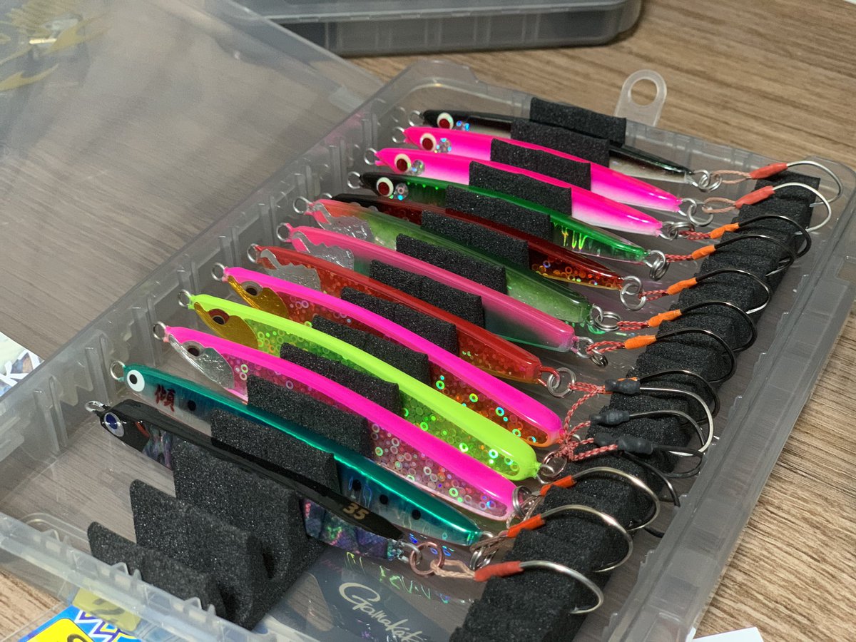 kanaru_fishing's tweet photo. とりあえず準備完了🤔
いつ行けるのか…

#サクラマス 
#ヒラメ
#LEAD30
#JERK
#KZフック
#ルアーズケミスト 
#カブキメタル https://t.co/kY8ARl7TFY