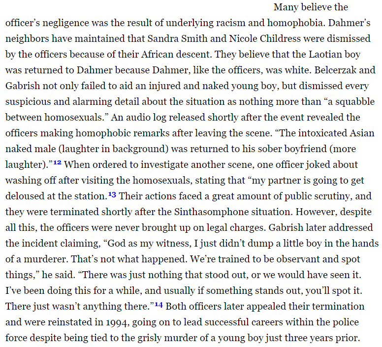 zei_squirrel's tweet photo. actually it's even more disturbing than that. the cops not only ignored the person who found the injured child, but threatened to arrest her if she didn't shut up, sent away the ambulance that was called, and also ignored other witnesses. then they made homophobic jokes afterward https://t.co/fFii1gTGyL