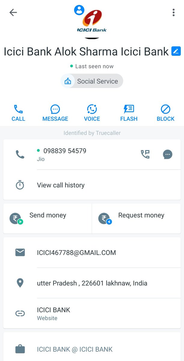 007VIRUS's tweet photo. Hi team this person trying to call icici customers and asking to update KYC in AC  and says he is calling from zonal office LKO,it's a fraud call plz check @ICICIBank @ICICIBank_Care @CyberCellLKO https://t.co/yCcwFTQSVe