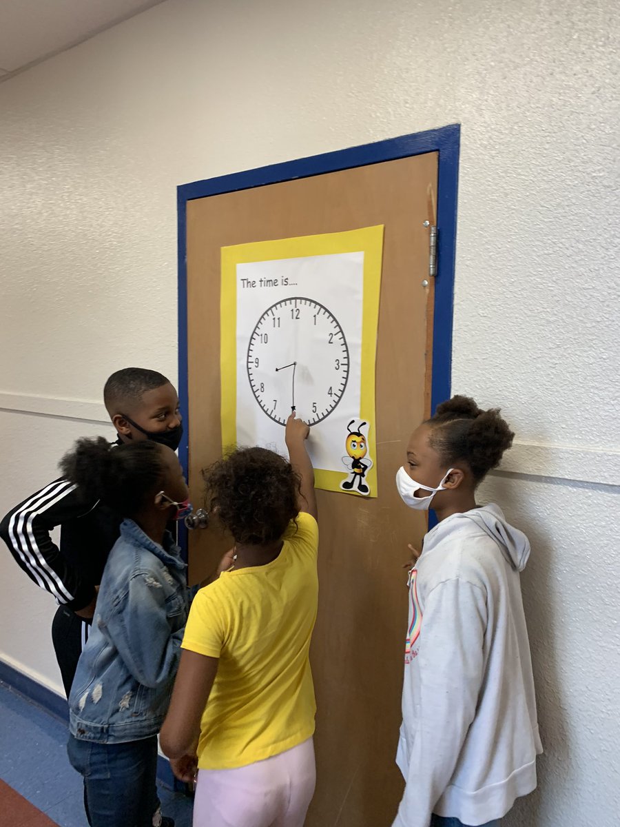 There is always TIME for math....even on the way back from the restroom. Found these mathematicians talking about what they see and how they solved it. Sometimes great learning and thinking can happen outside of the classroom. 🕚🐝💜#WeRfamily