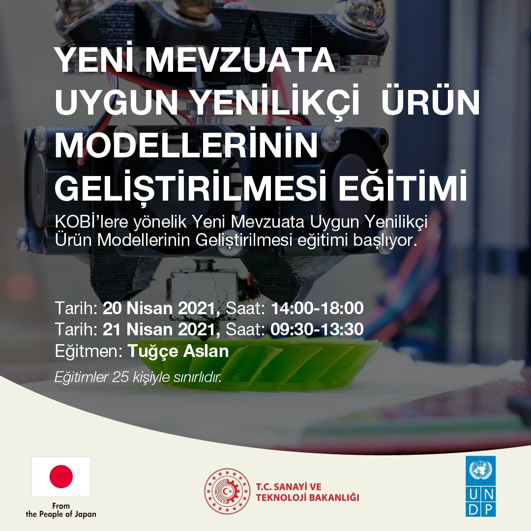 KalkinmaAjansGM's tweet photo. KOBİ’lere yönelik Yeni Mevzuata Uygun Yenilikçi Ürün Modellerinin Geliştirilmesi eğitimi başlıyor. 
Kayıt için:  https://t.co/kxz7kWPY4z https://t.co/up4VbnJ4Z4