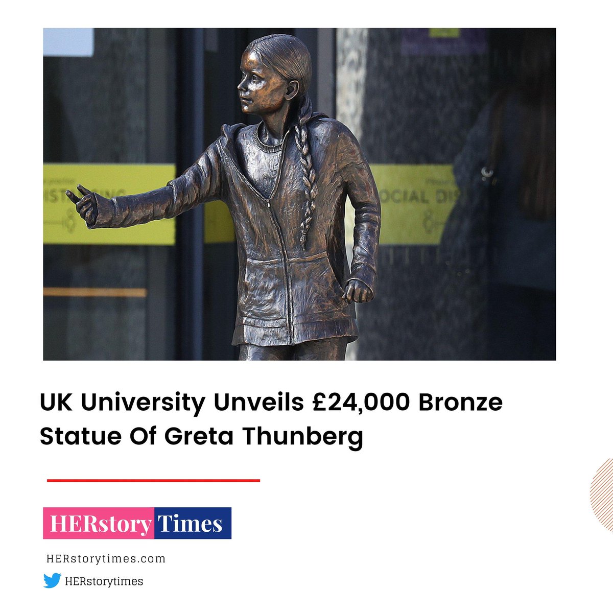 A UK university has unveiled a £24,000 statue of teenage climate activist GretaThunberg, saying it reflects the institution's 'sustainability and social justice' values.
#HERstorytimes #WomenforClimate #SocialJustice <a href="/GretaThunberg/">Greta Thunberg</a>