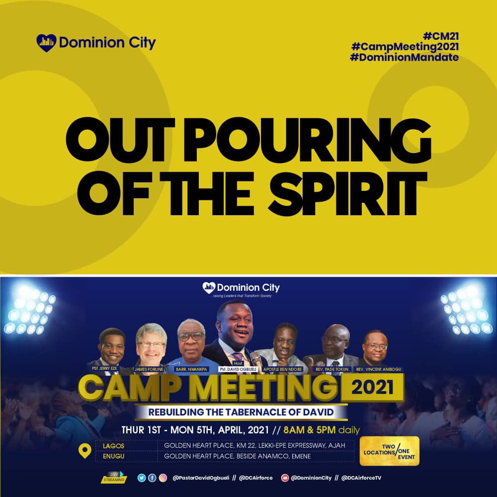 SholaOlapade's tweet photo. Moses @ Horeb, Jacob @ Peniel and Jesus, Peter, James &amp; John @ the Mountain of Transfiguration all had something in common. An Encounter with The Glory of God. It can be your turn from tomorrow @ #DominionCity #CampMeeting2021 #PastorDavidOgbueli @pstdavidogbueli @dominioncitylag https://t.co/bBSm7F0nUL